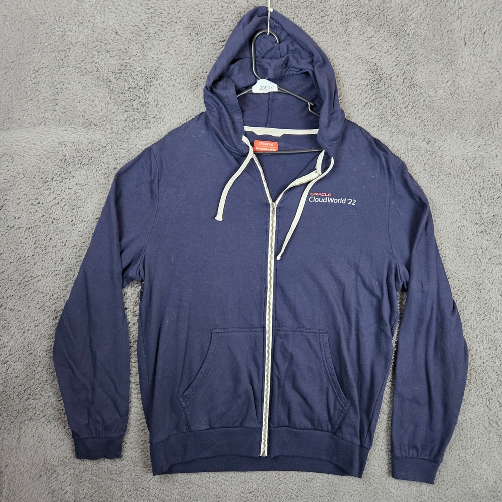 Marine Layer Oracle CloudWorld 22 Navy Blue Full Zip Hoodie Mens Large
